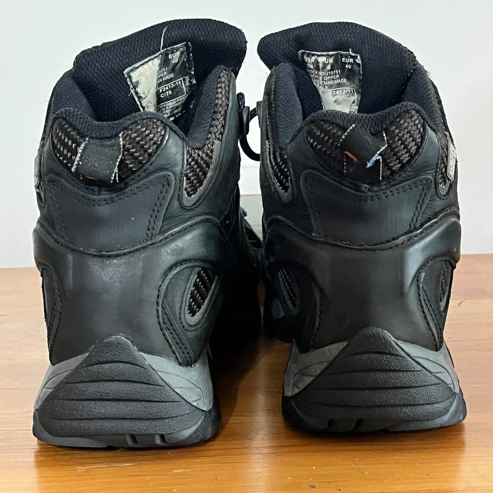 Merrell Work Moab 2 Mid Waterproof Composite Toe Black‎ Boots Mens 7 J15751